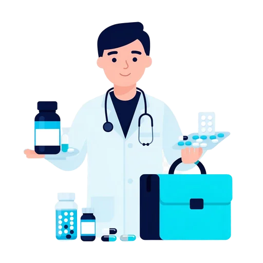 Pharmacist delivering medicines